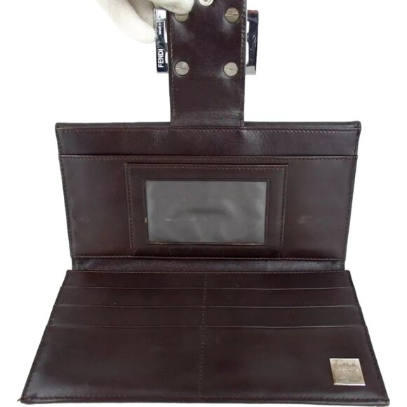 841195AM (C2) Fendi Wallet Long Zucca Dark Brown PVC - Picture 6 of 13